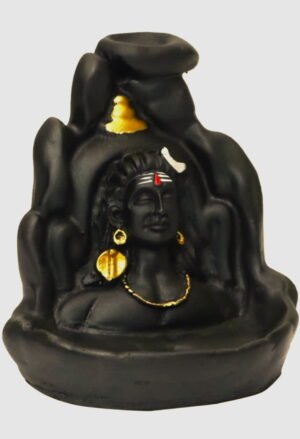 Adiyogi Smoke Fountain with 10 Free Smoke Backflow Scented Cone Polyresin Incense Holder Set  (Black) - Image 3