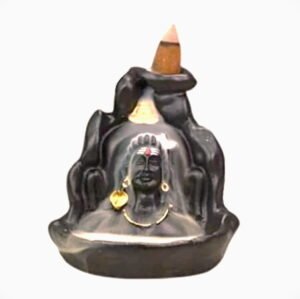 Adiyogi Smoke Fountain with 10 Free Smoke Backflow Scented Cone Polyresin Incense Holder Set  (Black) - Image 2