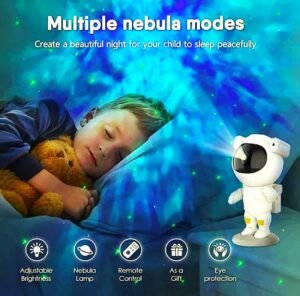 MILONI USA Galaxy Night Light Astronaut Space Star Projector Nebula 360° Adjustable Head Night Lamp  (22.5 cm, White) - Image 2