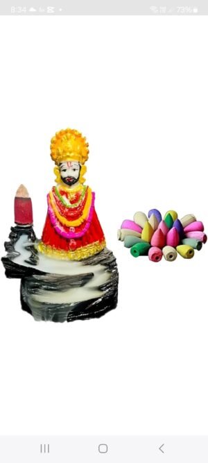 Khatu Shyam ji with 10 free smoke cones Decorative Showpiece - 7.5 cm  (Polyresin, Multicolor) - Image 7