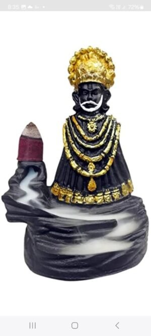 Khatu Shyam ji with 10 free smoke cones Decorative Showpiece - 7.5 cm  (Polyresin, Multicolor) - Image 6